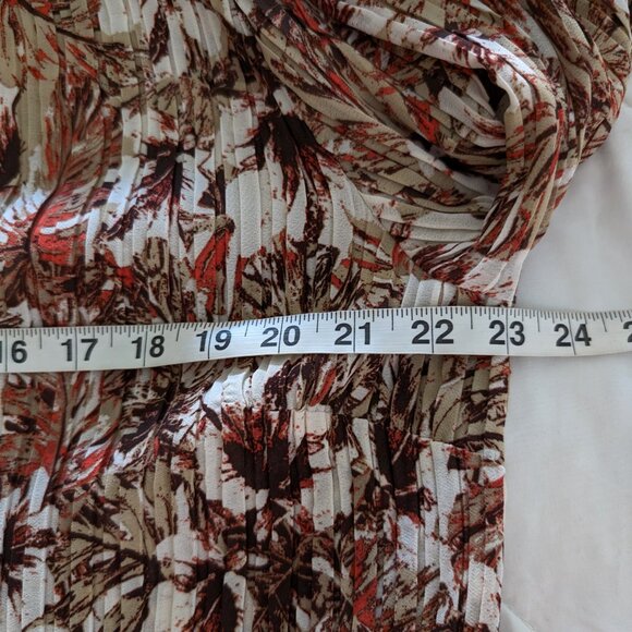 CATHERINES Blouse Plus 1X Multicolor Floral Lace 3/4 Bell‎ Sleeve Shark Bite Hem - Picture 11 of 14